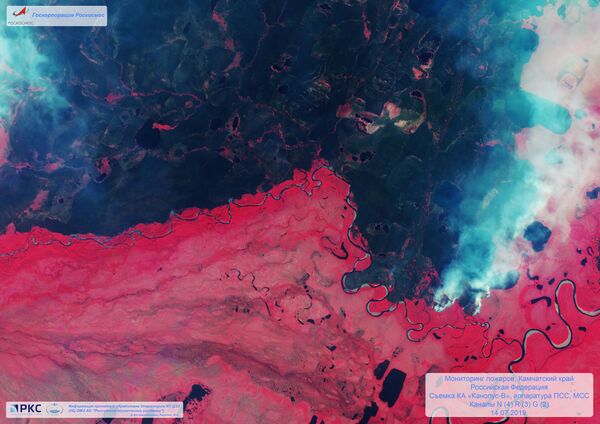 تصویر ماهواره‌ای از آتش سوزی های گسترده کامچاتکا.
 - اسپوتنیک افغانستان  