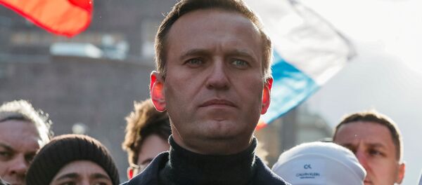 Блогер Алексей Навальный на посвященном убийству Бориса Немцова митинге против поправок в Конституцию - اسپوتنیک افغانستان  