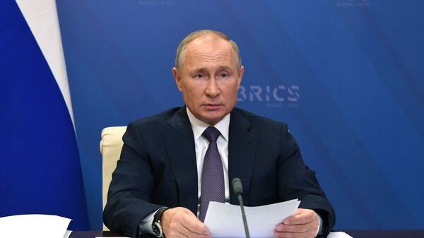 Президент РФ Владимир Путин принимает участие в XII саммите БРИКС в режиме видеоконференции - اسپوتنیک افغانستان  