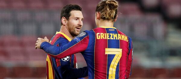 لاعبا برشلونة ليونيل ميسي وأنطوان غريزمان - اسپوتنیک افغانستان  