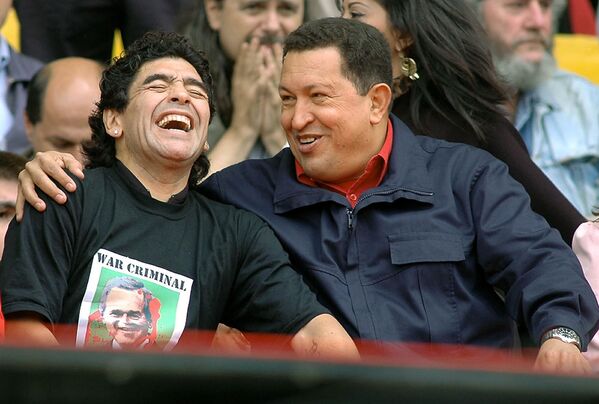 هوگو چاوز، رئیس جمهور ونزوئلا و دیگو مارادونا - اسپوتنیک افغانستان  
