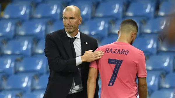 زيدان وهازارد من ماباراة ريال مدريد ومانشستر سيتي - اسپوتنیک افغانستان  
