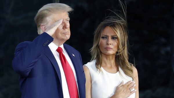 Президент США Дональд Трамп с супругой Меланией в Вашингтоне на праздновании Дня независимости США - اسپوتنیک افغانستان  