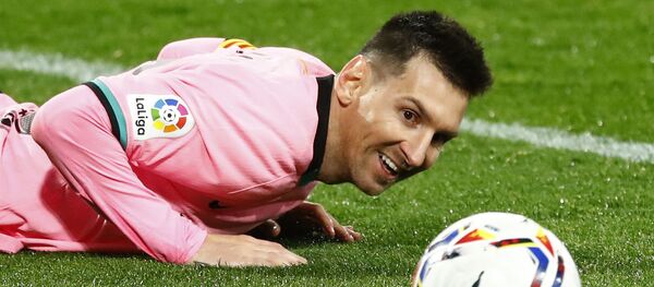 El delantero del FC Barcelona Lionel Messi durante el partido contra el Valladolid - اسپوتنیک افغانستان  