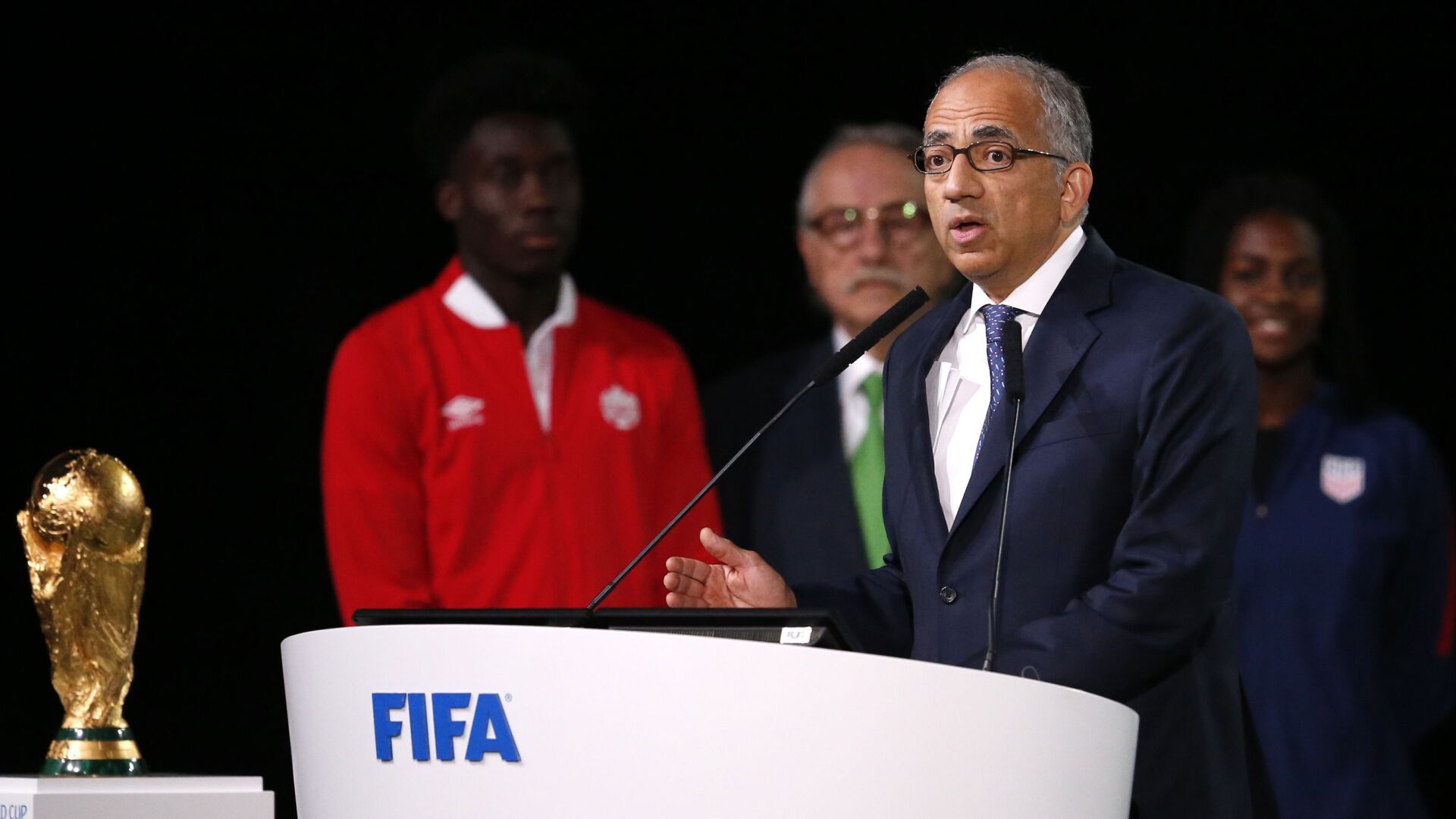 Carlos Cordeiro, the president of the United States Soccer Federation speaks at the FIFA congress on the eve of the opener of the 2018 soccer World Cup in Moscow - اسپوتنیک افغانستان  , 1920, 04.03.2022