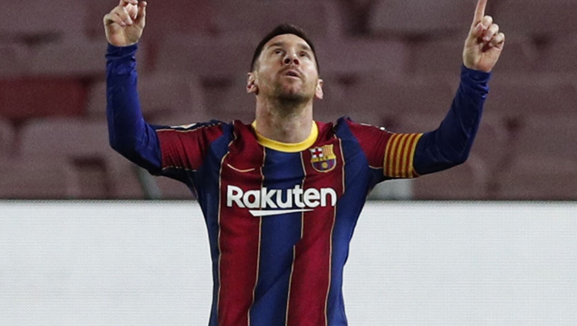 Barcelona's Lionel Messi celebrates scoring their first goal on January 31, 2021 - اسپوتنیک افغانستان  , 1920, 31.03.2021