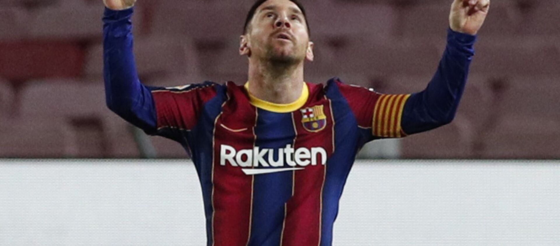 Barcelona's Lionel Messi celebrates scoring their first goal on January 31, 2021 - اسپوتنیک افغانستان  , 1920, 16.03.2021