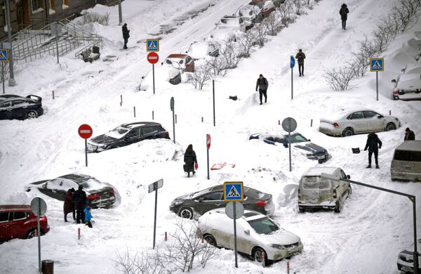 بارش بی سابقه برف در مسکو. - اسپوتنیک افغانستان  