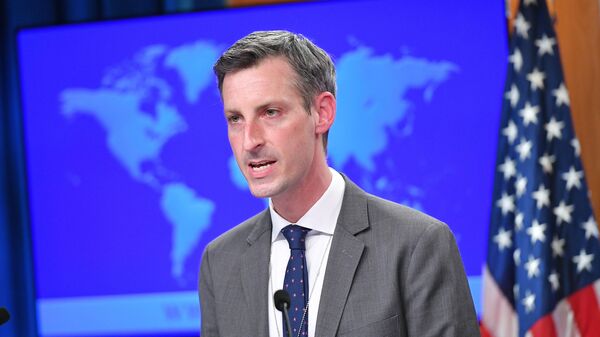 U.S. State Department spokesman Ned Price speaks during the release of the 2020 Country Reports on Human Rights Practices at the State Department in Washington, DC, U.S., March 30, 2021. - اسپوتنیک افغانستان  