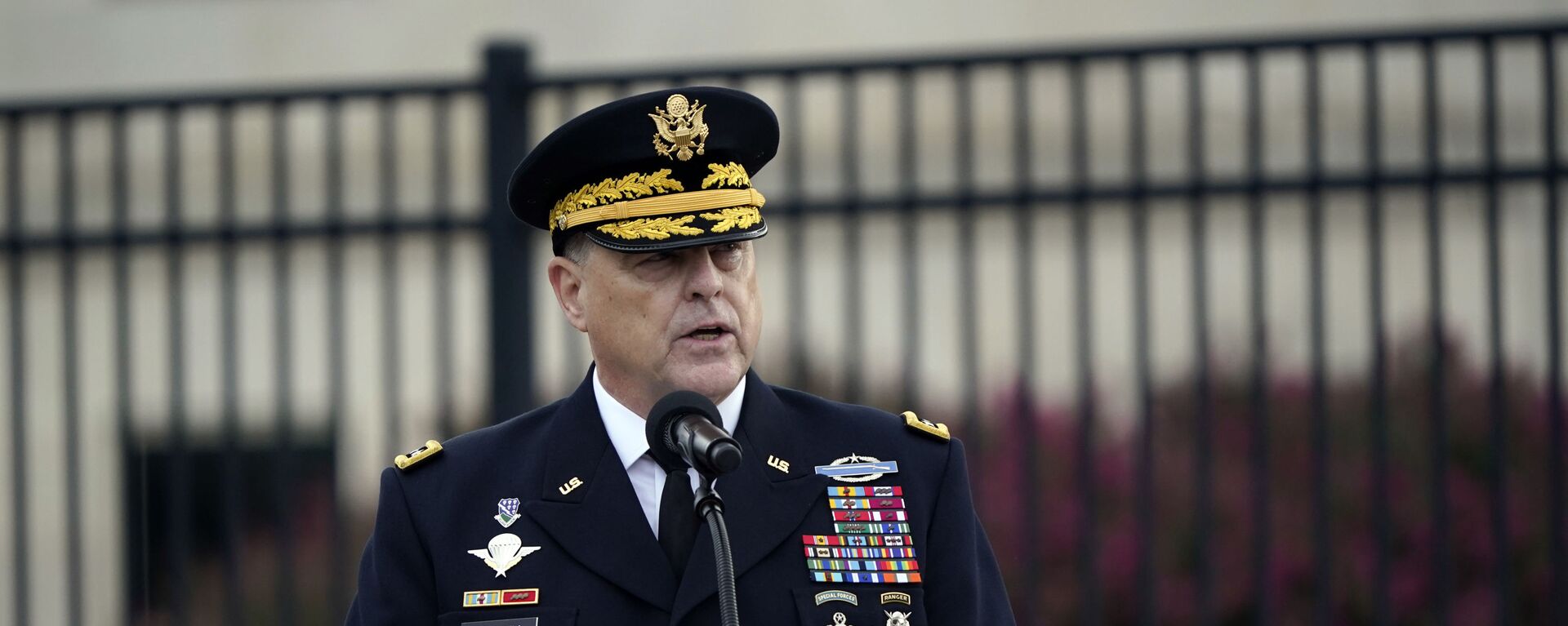 Chairman of the Joint Chiefs Gen. Mark Milley speaks during a ceremony at the National 9/11 Pentagon Memorial to honor the 184 people killed in the 2001 terrorist attack on the Pentagon, in Washington, Friday Sept. 11, 2020 - اسپوتنیک افغانستان  , 1920, 18.02.2023