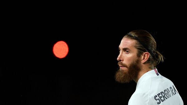 Sergio Ramos    Real Madrid's Spanish defender Sergio Ramos looks on during the UEFA Champions League round of 16 second leg football match between Real Madrid CF and Atalanta at the Alfredo di Stefano stadium in Valdebebas, on the outskirts of Madrid on March 15, 2021 - اسپوتنیک افغانستان  