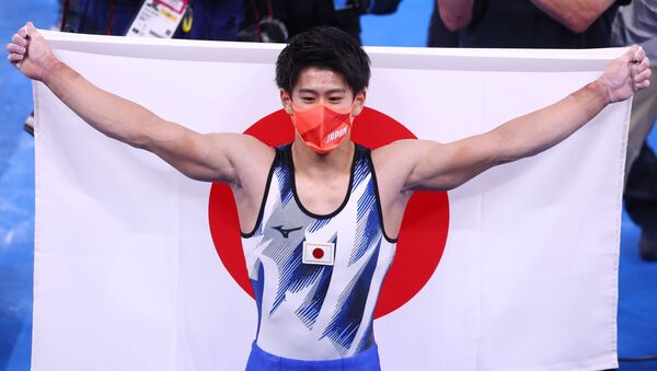 Daiki Hashimoto of Japan celebrates after winning the gold medal - اسپوتنیک افغانستان  