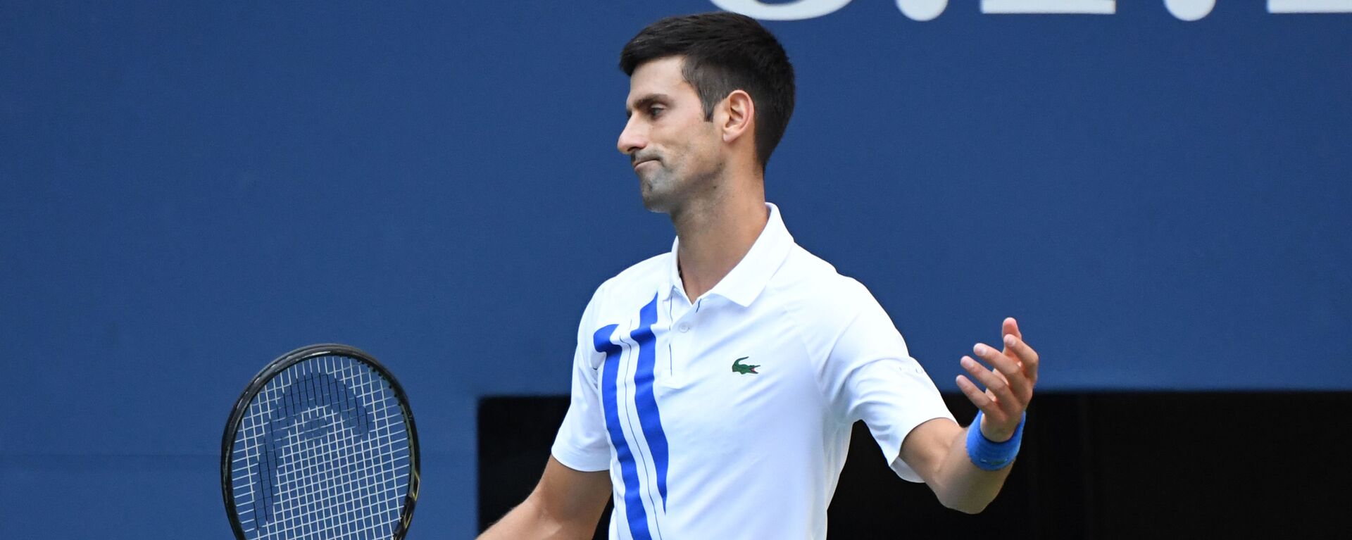 Sep 6, 2020; Flushing Meadows, New York, USA; Novak Djokovic of Serbia reacts after losing a point against Pablo Carreno Busta of Spain (not pictured) on day seven of the 2020 U.S. - اسپوتنیک افغانستان  , 1920, 10.01.2022