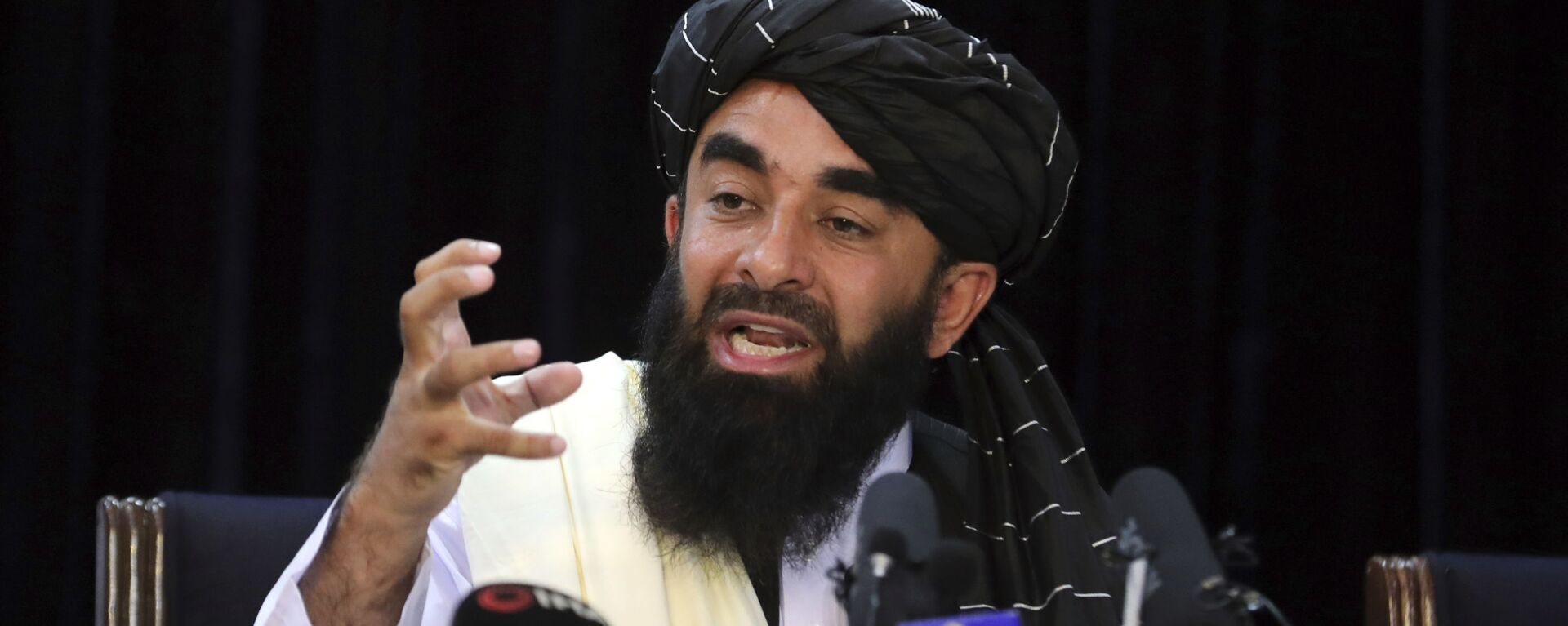 Представитель Талибана Забихулла Муджахид на пресс-конференции в Кабуле, Афганистан  - اسپوتنیک افغانستان  , 1920, 07.04.2022