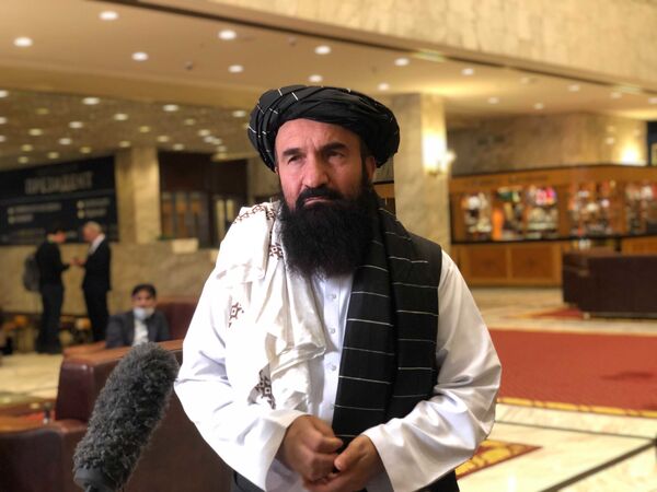 خیرالله خیرخواه، سرپرست وزارت اطلاعات و فرهنگ طالبان (گروه ممنوع در روسیه) در نشست مسکو - اسپوتنیک افغانستان  