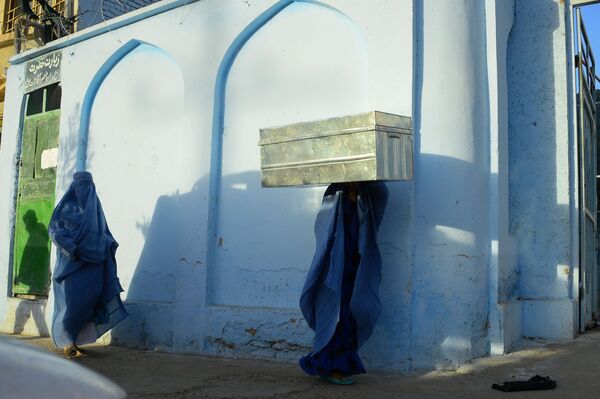 کارهای شاقه و زنان چادری پوش هرات. - اسپوتنیک افغانستان  