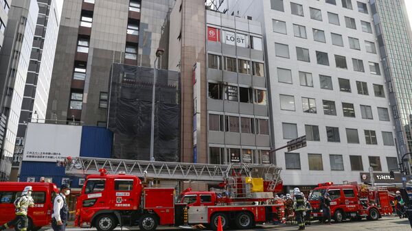 Пожар в Осаке, Япония - اسپوتنیک افغانستان  
