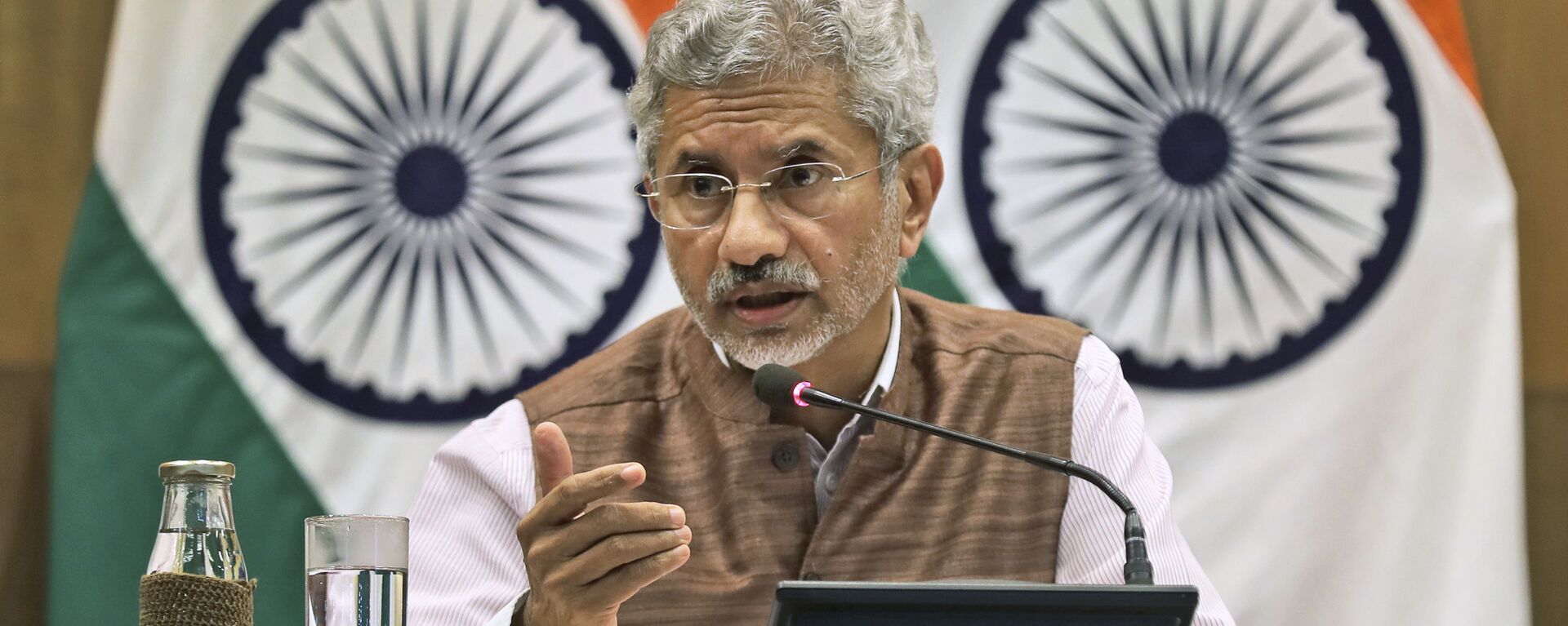 Indian Foreign Minister Subrahmanyam Jaishankar addresses a press conference on the performance of the ministry of external affairs in first 100 days of Prime Minister Narendra Modi's new term in office in New Delhi, India, Tuesday, Sept. 17, 2019 - اسپوتنیک افغانستان  , 1920, 18.06.2022