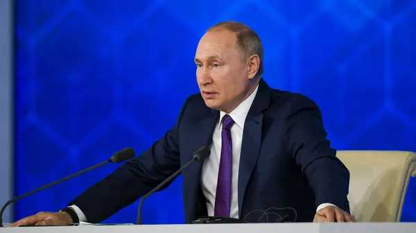 Ежегодная пресс-конференция президента России Владимира Путина - اسپوتنیک افغانستان  
