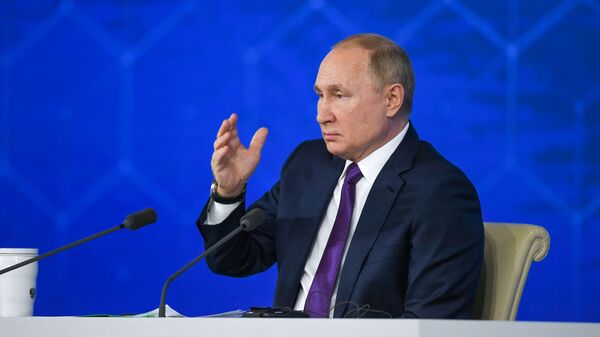 Ежегодная пресс-конференция президента России Владимира Путина - اسپوتنیک افغانستان  