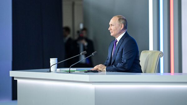 Ежегодная пресс-конференция президента России Владимира Путина - اسپوتنیک افغانستان  