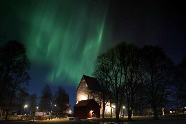 شفق، نور فضایی در آسمان کشورهای شمالی خودنمایی کرد. سویدن. - اسپوتنیک افغانستان  