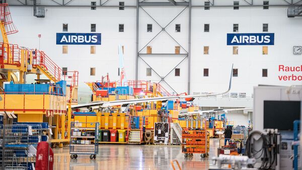 Завод авиастроителя Airbus по производству самолетов Airbus A320 и A321 в Гамбурге - اسپوتنیک افغانستان  