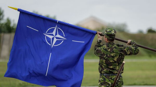 Военнослужащий с флагом НАТО - اسپوتنیک افغانستان  