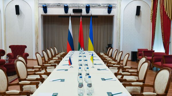 Зал, где пройдут переговоры России и Украины - اسپوتنیک افغانستان  