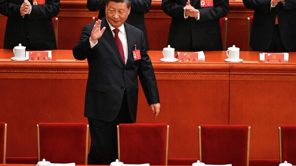 Председатель КНР Си Цзиньпин на открытии XX съезда Компартии Китая в Пекине  - اسپوتنیک افغانستان  