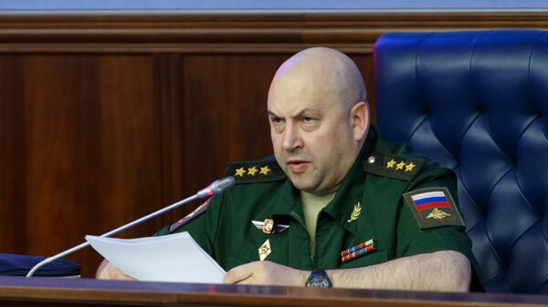  Генерал-полковник Сергей Суровикин на брифинге по ситуации в Сирии - اسپوتنیک افغانستان  