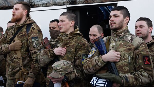 Отправка батальона Сич на юго-восток Украины - اسپوتنیک افغانستان  