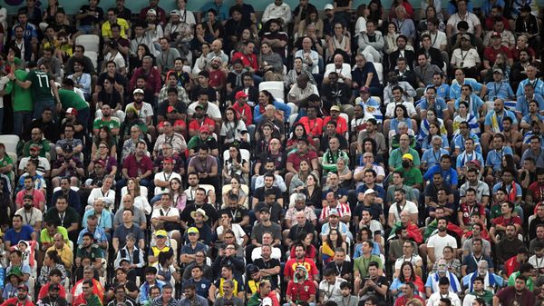 Болельщики на матче группового этапа чемпионата мира по футболу между сборными Португалии и Уругвая - اسپوتنیک افغانستان  