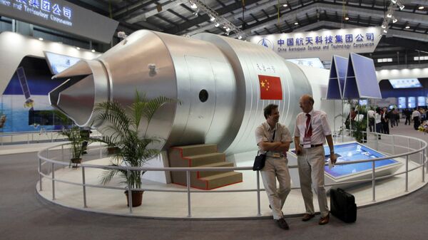 Модель китайского орбитального модуля Тяньгун-1 на Международном авиакосмическом салоне в Китае - اسپوتنیک افغانستان  