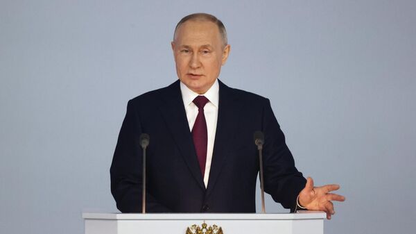 Президент РФ Владимир Путин выступает с ежегодным посланием Федеральному собранию - اسپوتنیک افغانستان  