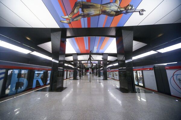 نمایی از ایستگاه جدید افتتاحیه CSKA از بزرگترین خط حلقوی مترو در مسکو، روسیه. - اسپوتنیک افغانستان  