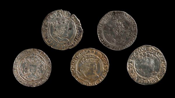 Клад серебряных монет эпохи Тюдоров - одно из девяти артефактов-сокровищ, объявленных достоянием Национального музея Уэльса - اسپوتنیک افغانستان  