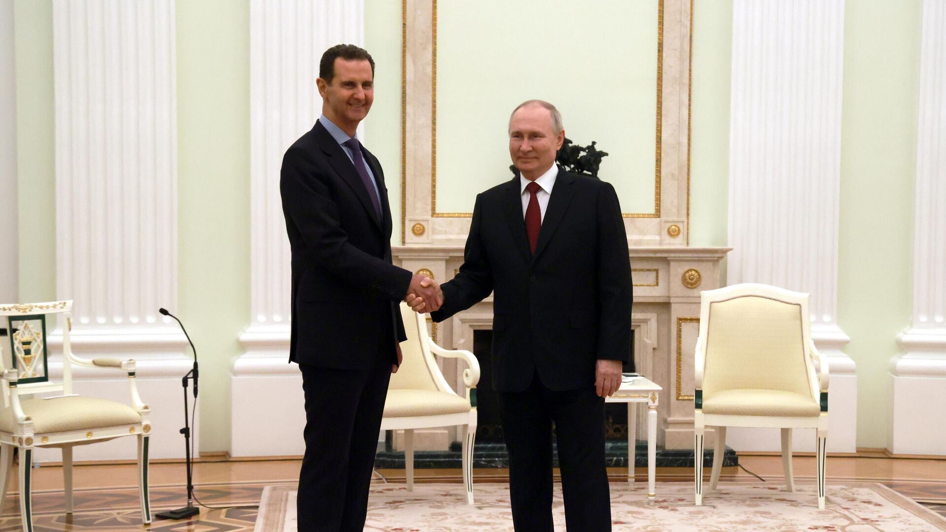 Президент Сирии Башар Асад и президент РФ Владимир Путин во время встречи - اسپوتنیک افغانستان  , 1920, 16.03.2023