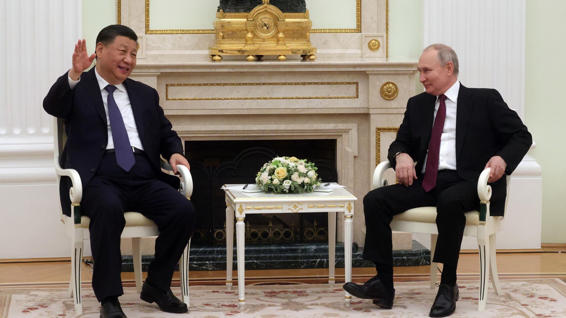 Председатель КНР Си Цзиньпин и президент России Владимир Путин на встрече в Кремле - اسپوتنیک افغانستان  , 1920, 21.03.2023