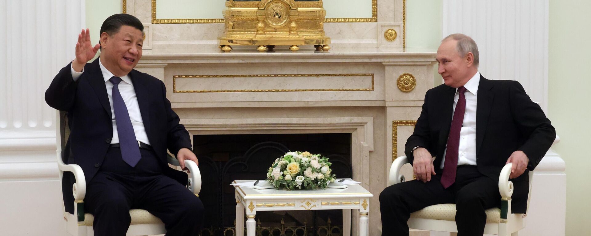 Председатель КНР Си Цзиньпин и президент России Владимир Путин на встрече в Кремле - اسپوتنیک افغانستان  , 1920, 26.03.2023