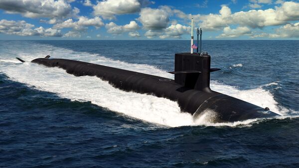 Ilustração do futuro submarino porta-mísseis da classe Columbia - اسپوتنیک افغانستان  