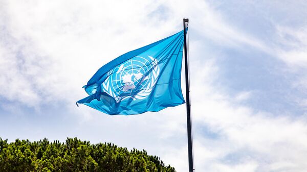Флаг Организации Объединенных Наций в Риме, Италия - اسپوتنیک افغانستان  