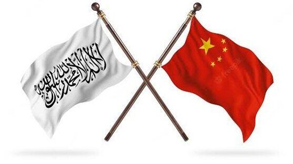 پرچم چین و طالبان - اسپوتنیک افغانستان  