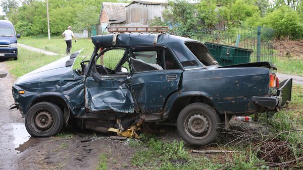 Машина, поврежденная в результате атаки ДРГ, в Белгородской области - اسپوتنیک افغانستان  