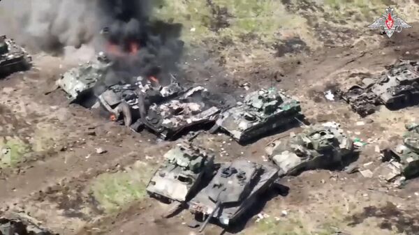 Уничтоженная бронетехника ВСУ. Скриншот видео - اسپوتنیک افغانستان  