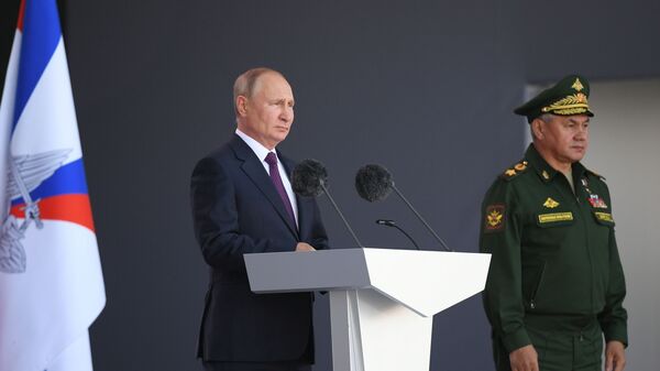 Президент РФ Владимир Путин на церемонии форума Армия-2021 и Армейских международных игр  - اسپوتنیک افغانستان  