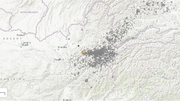 نقشه زلزله روز 28 سرطان 1402 در تخار و شهر های اطراف  - اسپوتنیک افغانستان  
