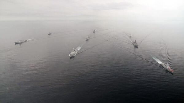 Корабли ВМФ РФ и Китая на совместных учениях России и Китая в Японском море - اسپوتنیک افغانستان  