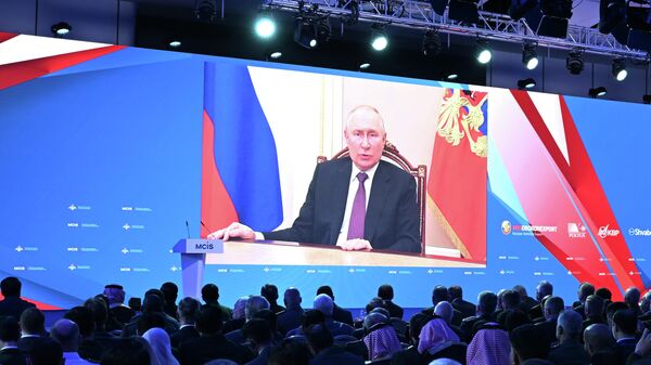Russian President Vladimir Putin's video address at the XI Moscow Conference on International Security on August 15, 2023. - اسپوتنیک افغانستان  