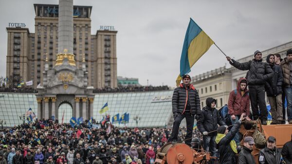 Акция сторонников евроинтеграции Украины на Площади Независимости в Киеве  - اسپوتنیک افغانستان  